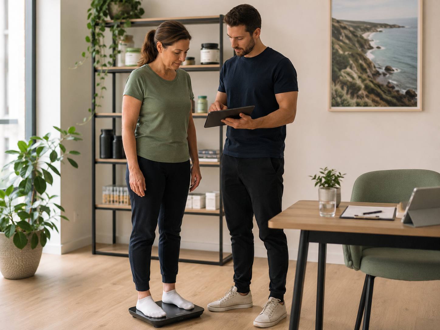 Bilan de composition corporelle réalisé sur une balance connectée
